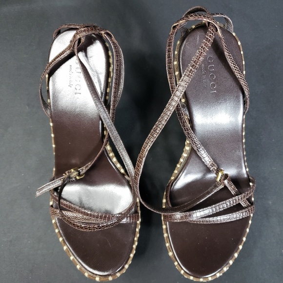 Rare One of a Kind Gucci Wedge Sandals - Picture 2 of 8